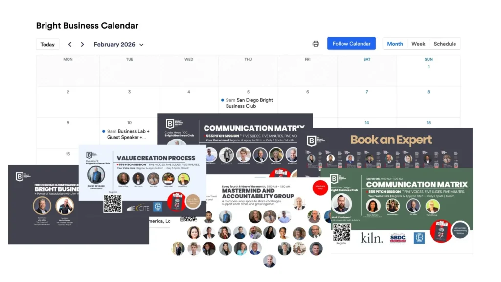 Bright Business Master Calendar.